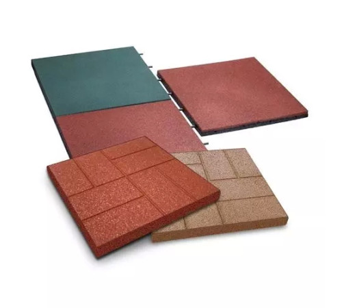 Плитка резиновая 500x500x30 мм Экоплитка ТУ купить в Минске